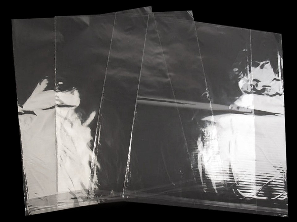 PP sáček s lepicí klopou 50x60 cm, barva transparent