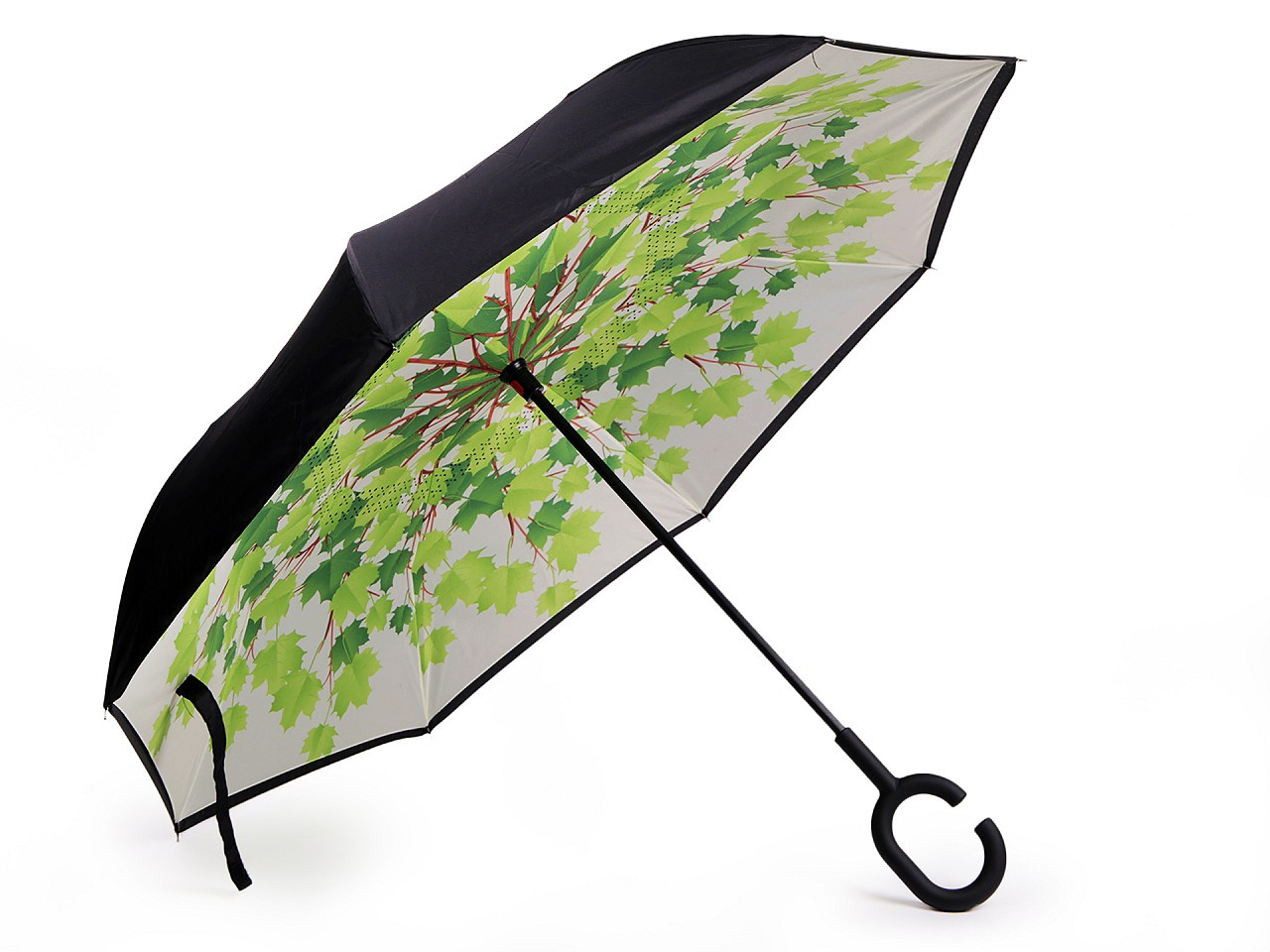 Obrácený deštník dvouvrstvý, barva 3 zelená sv. list