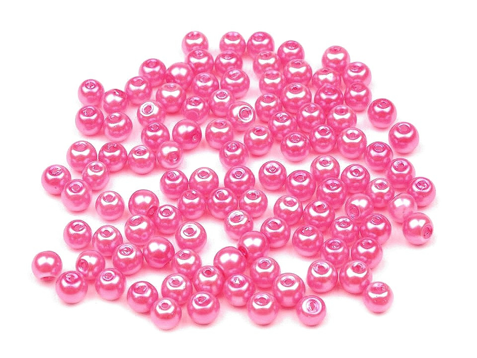 Skleněné voskové perly Ø4 mm, barva 54B růžová střední