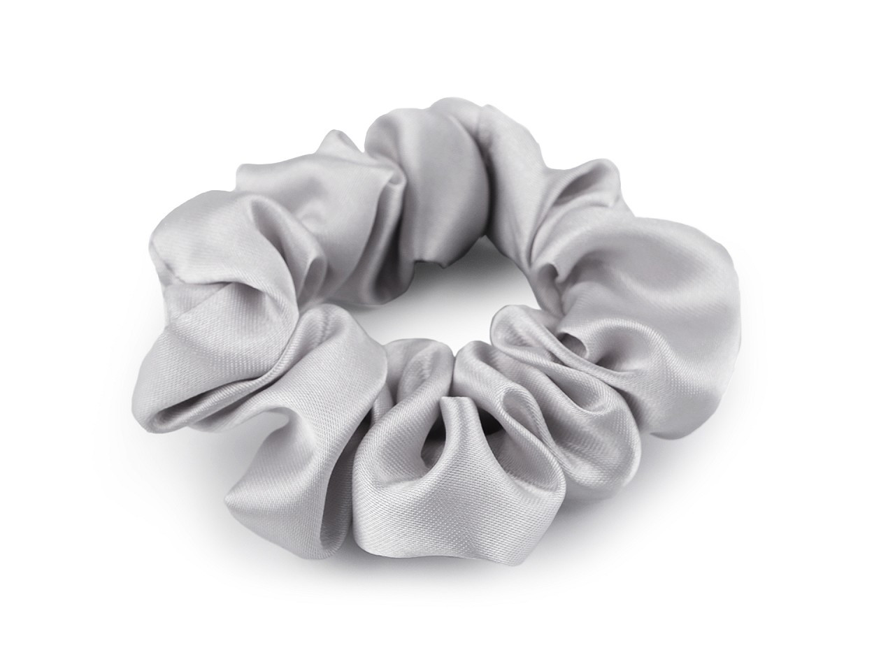 Saténová scrunchie gumička do vlasů, barva 36 šedá nejsvětlější