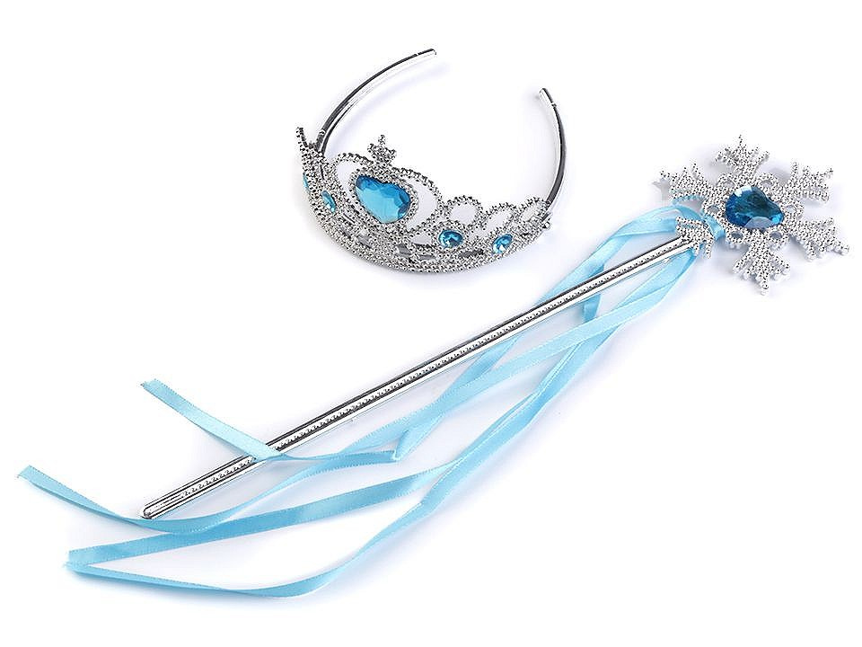 Karnevalová sada / korunka - ledová královna, barva 2 modrá azurová