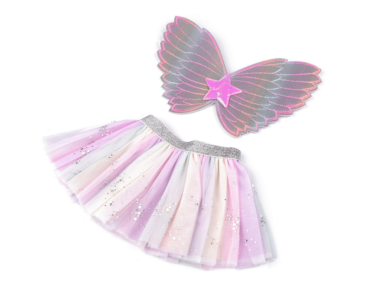 Karnevalový kostým - víla, anděl, jednorožec, barva 3 růžovofialová