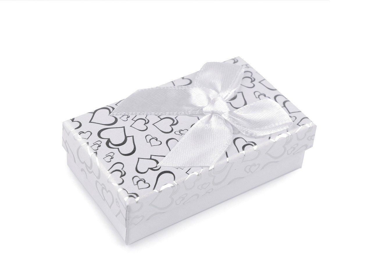 Krabička s mašličkou 5x8 cm, barva 1 bílá
