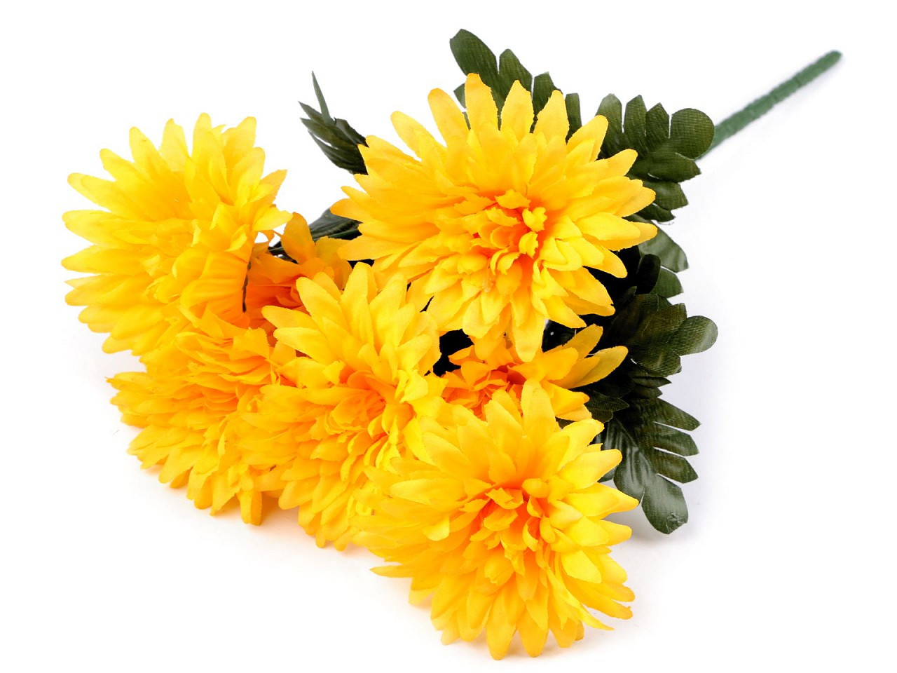 Umělá kytice chryzantéma, barva 5 žlutá žloutková
