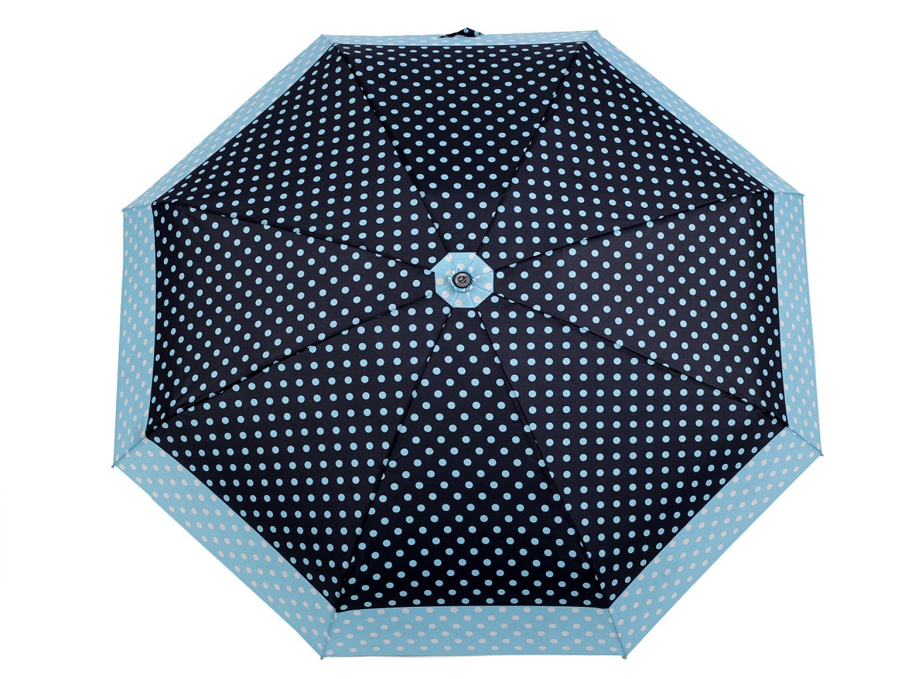 Dámský mini skládací deštník, barva 3 černá modrá světlá