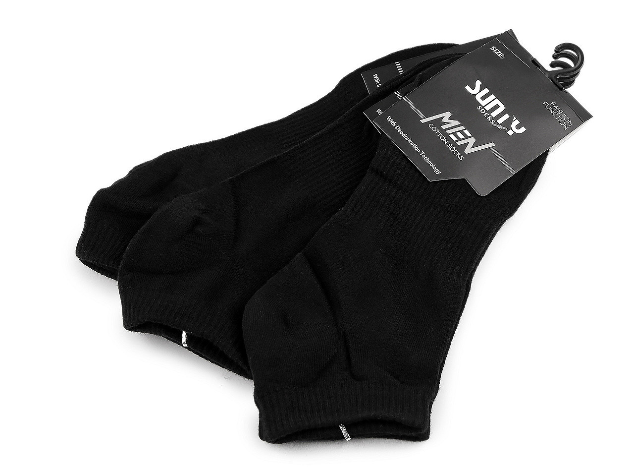 Pánské bavlněné ponožky kotníkové, barva 5 (vel. 39-42) černá