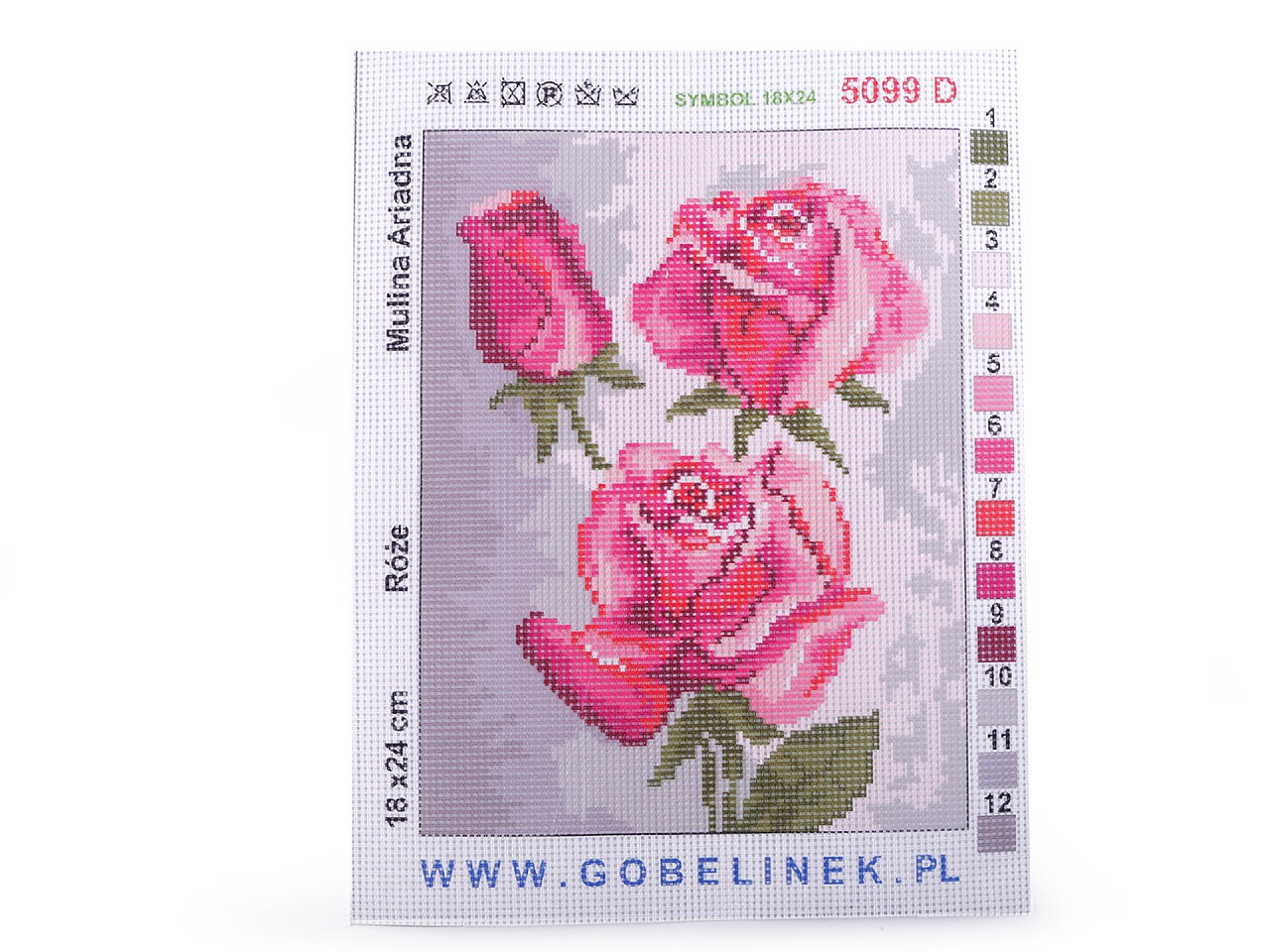 Vyšívací předloha 18x24 cm, barva 8 viz foto růže