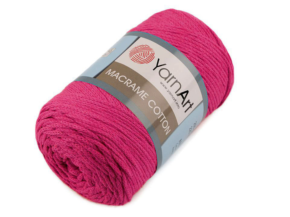 Pletací příze Macrame Cotton 250 g, barva 44 (771) vínová fuchsie