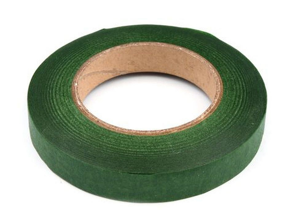 Floristická páska šíře 12 mm, barva 3 zelené kapradí