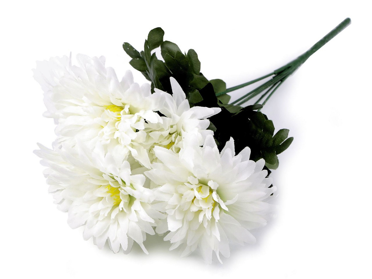 Umělá kytice chryzantéma, barva 1 bílá žlutá