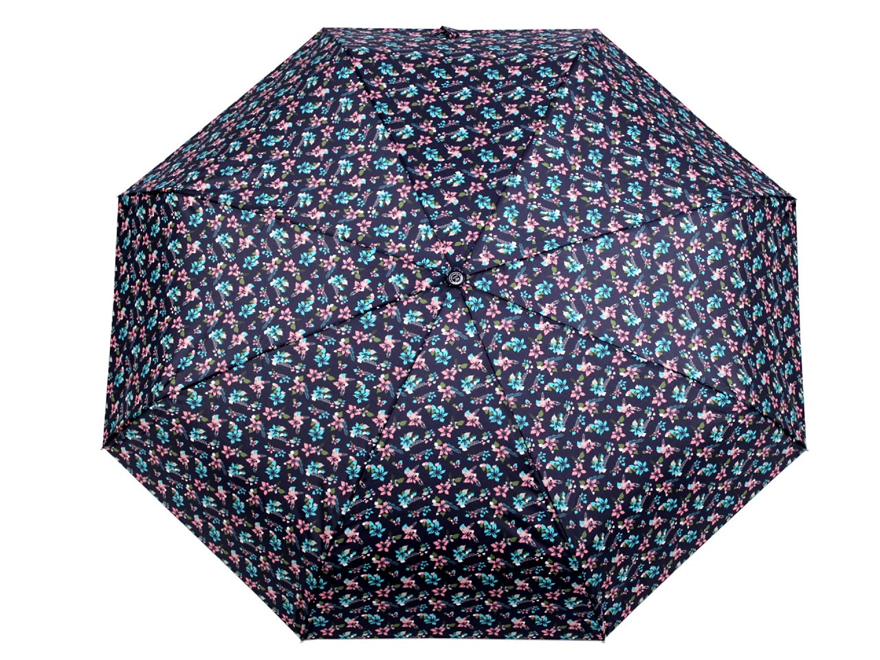 Dámský mini skládací deštník, barva 2 modrá tmavá tyrkys