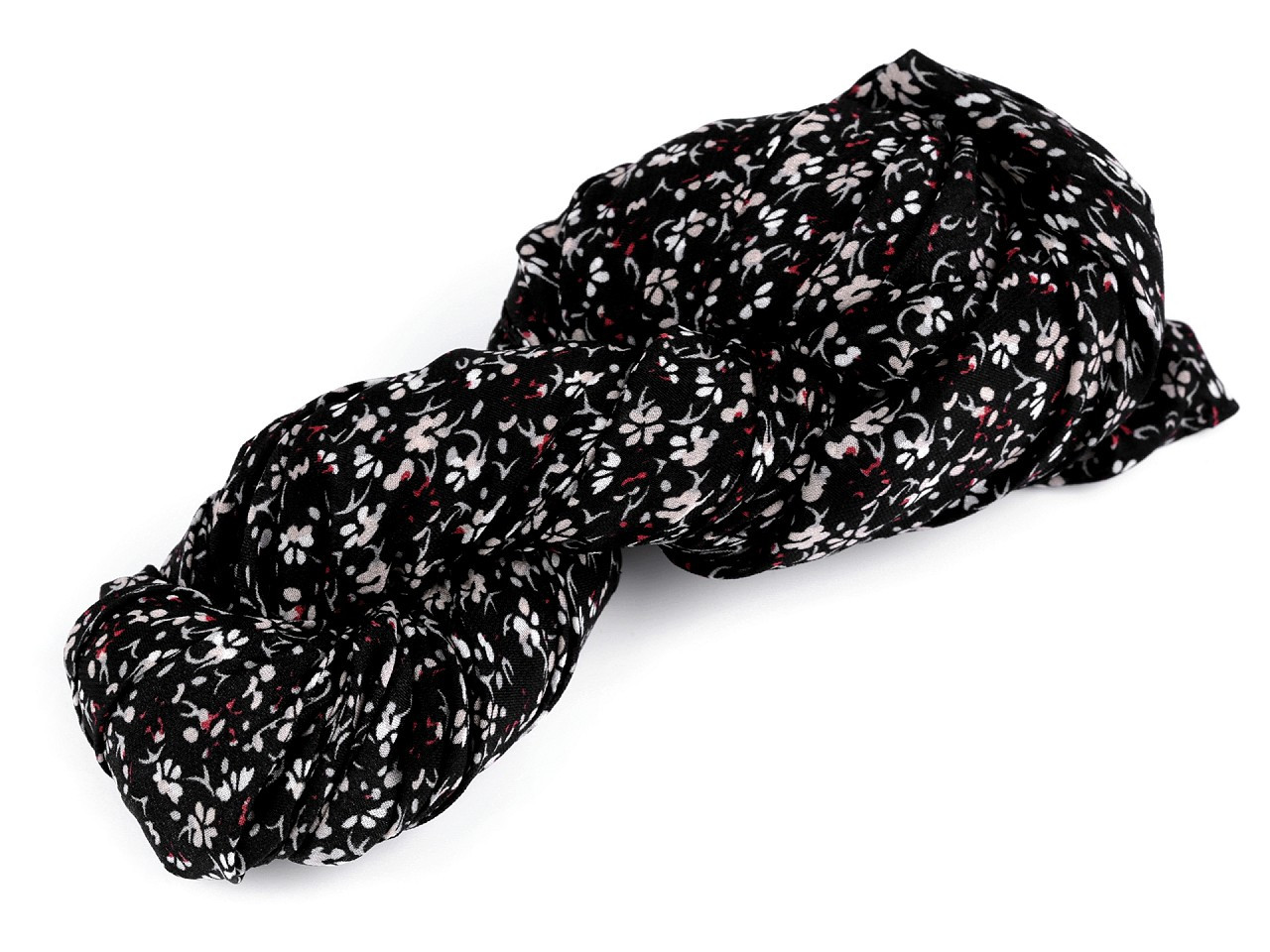 Letní šátek / šála květy 80x160 cm, barva 8 černá