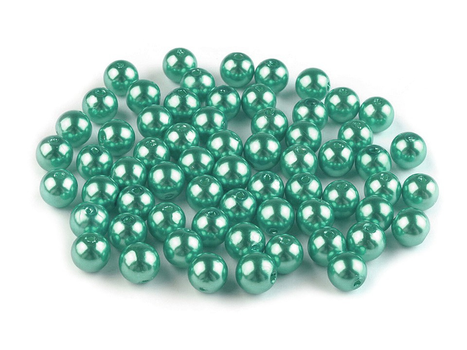 Plastové voskové korálky / perly Glance Ø8 mm, barva F76 mint
