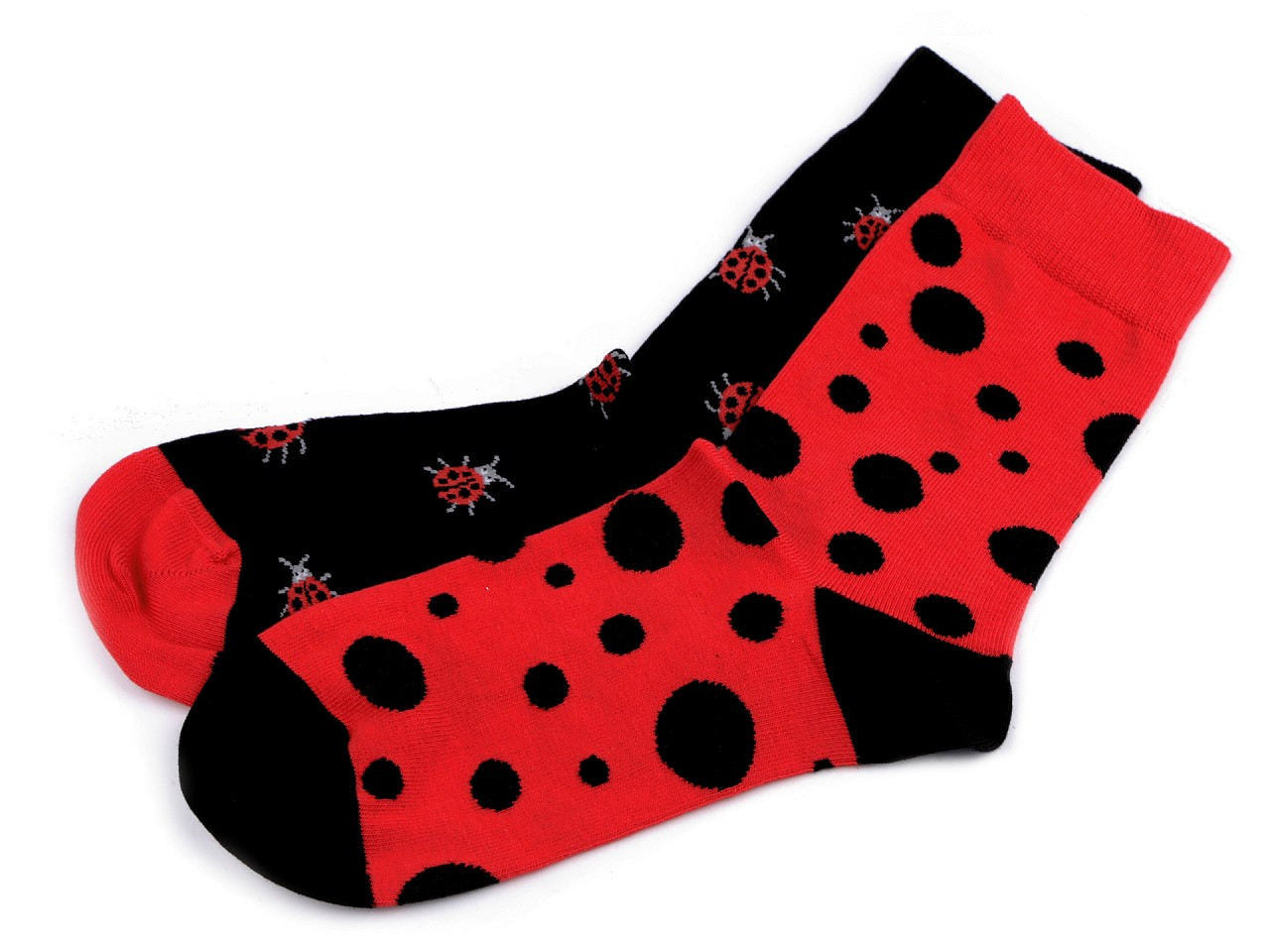 Veselé ponožky Wola, bavlněné, barva 62 (vel. 39/42) červená beruška