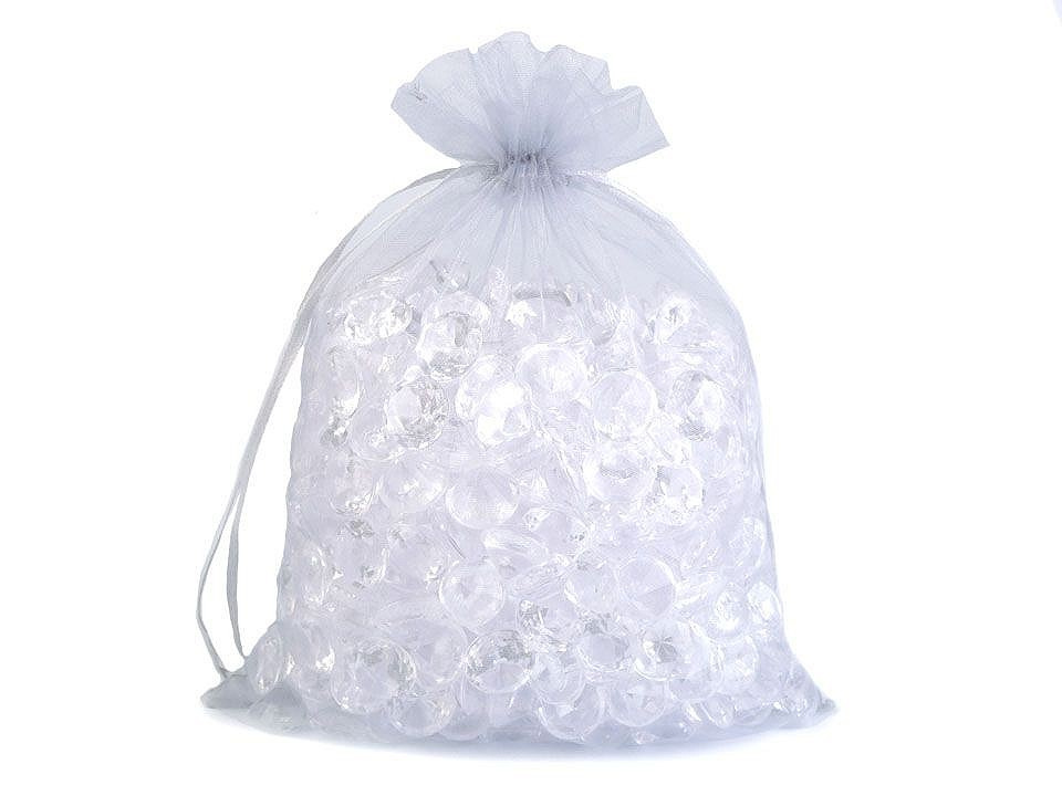 Dárkový pytlík 20x26 cm organza, barva 16 stříbrná