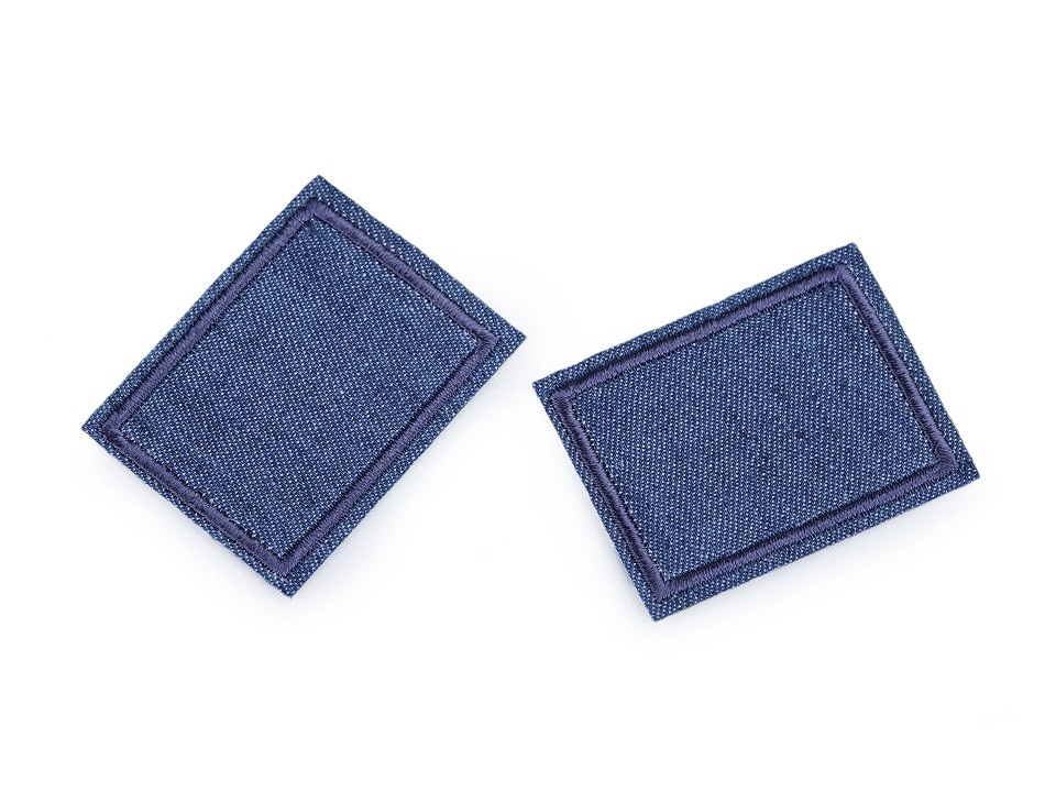 Nažehlovací záplaty pro opravy dírek i zdobení 30x40 mm, barva 12 modrá jeans