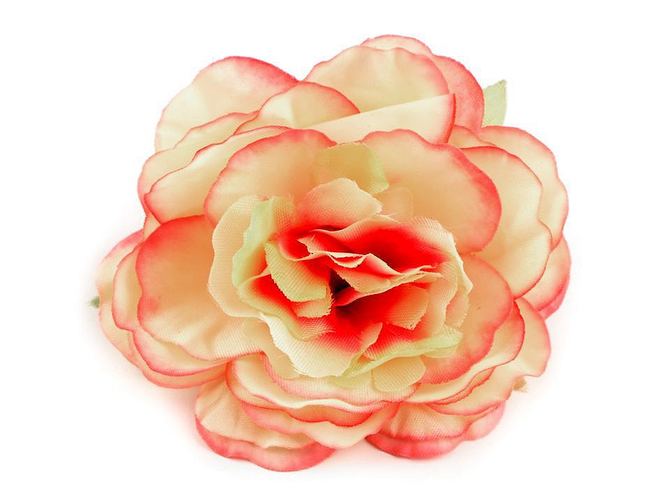 Umělý květ růže Ø6,5 cm, barva 5 broskvová světlá
