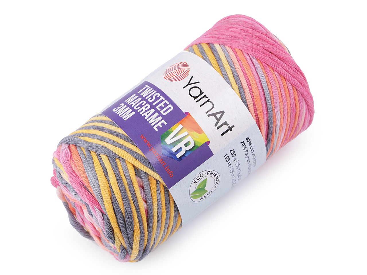 Pletací příze Twisted Macrame 250 g, barva 2 (913) růžová