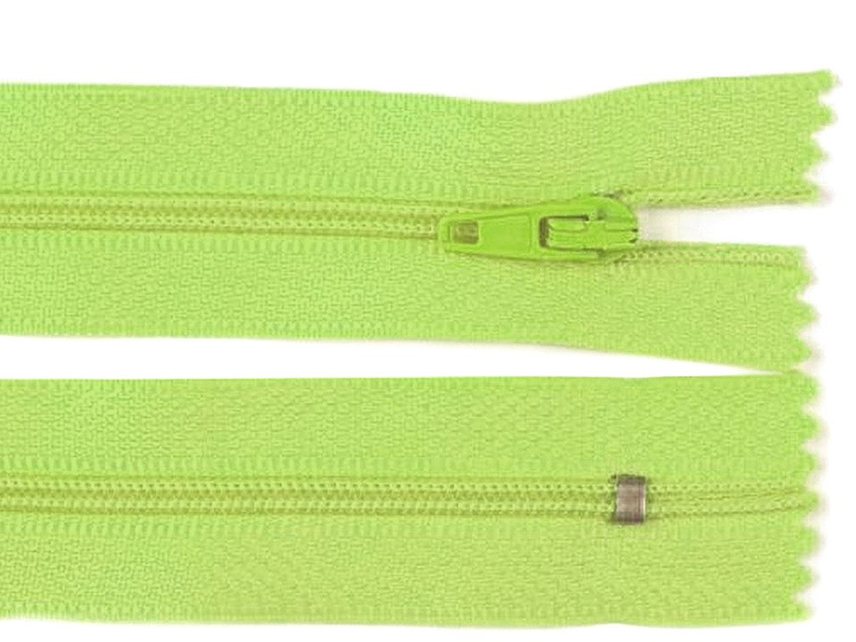Spirálový zip šíře 3 mm délka 20 cm pinlock, barva 232 zelená limetková
