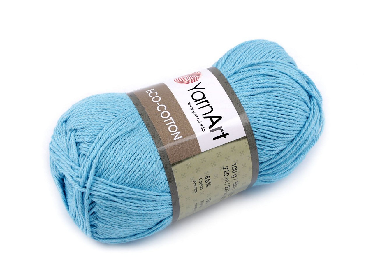 Pletací příze Eco-Cotton 100 g, barva 4 (765) modrá azurová