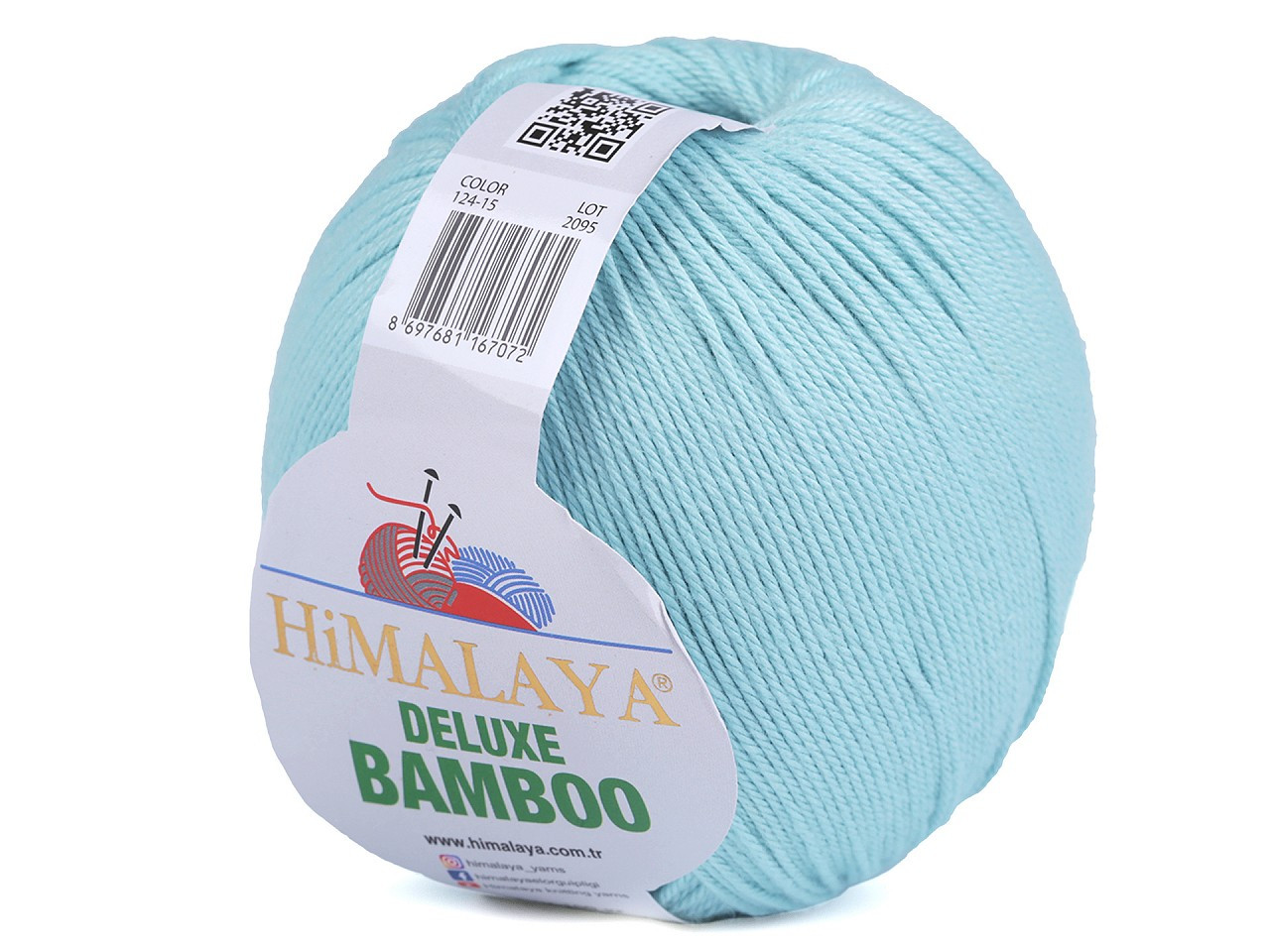 Pletací příze Deluxe Bamboo 100 g, barva 5 (15) tyrkys sv.