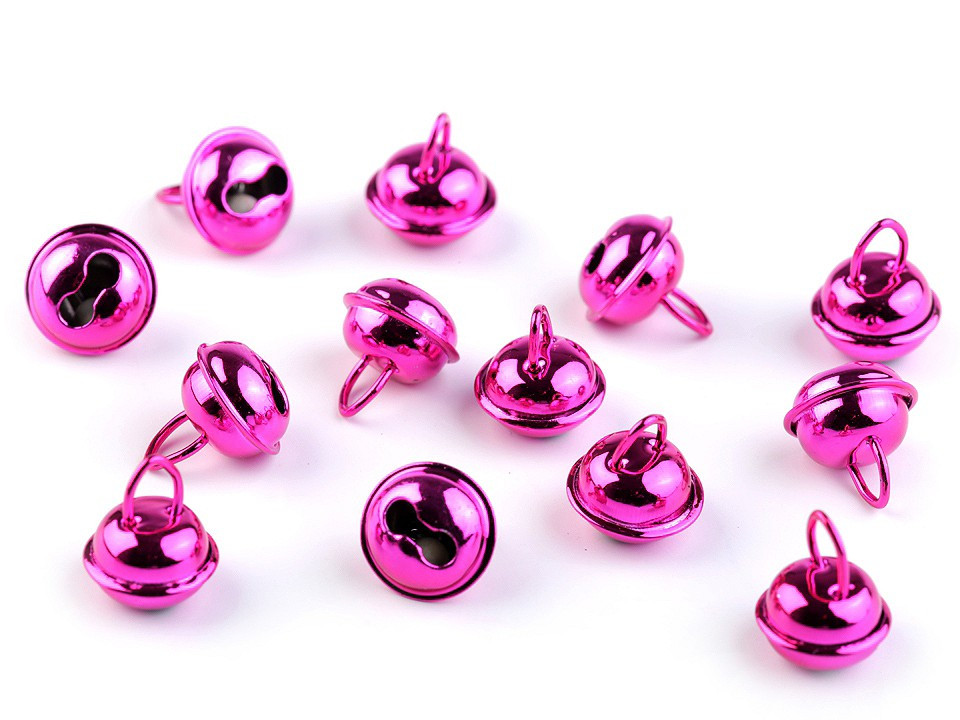 Rolničky Ø12 mm s háčkem, barva 7 růžová pink