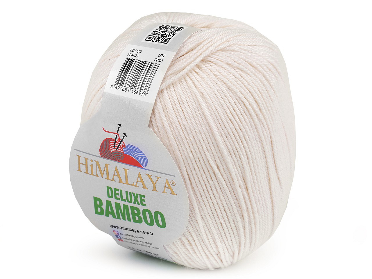 Pletací příze Deluxe Bamboo 100 g, barva 2 (02) krémová světlá