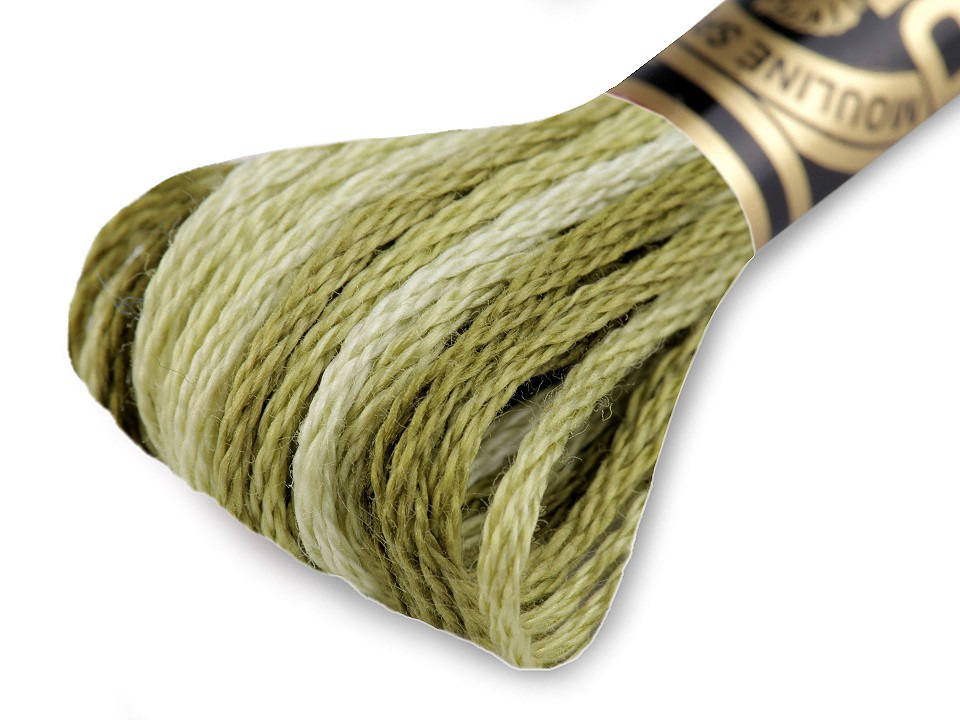 Vyšívací příze DMC Mouliné Spécial Cotton, barva 94 Greenery melír
