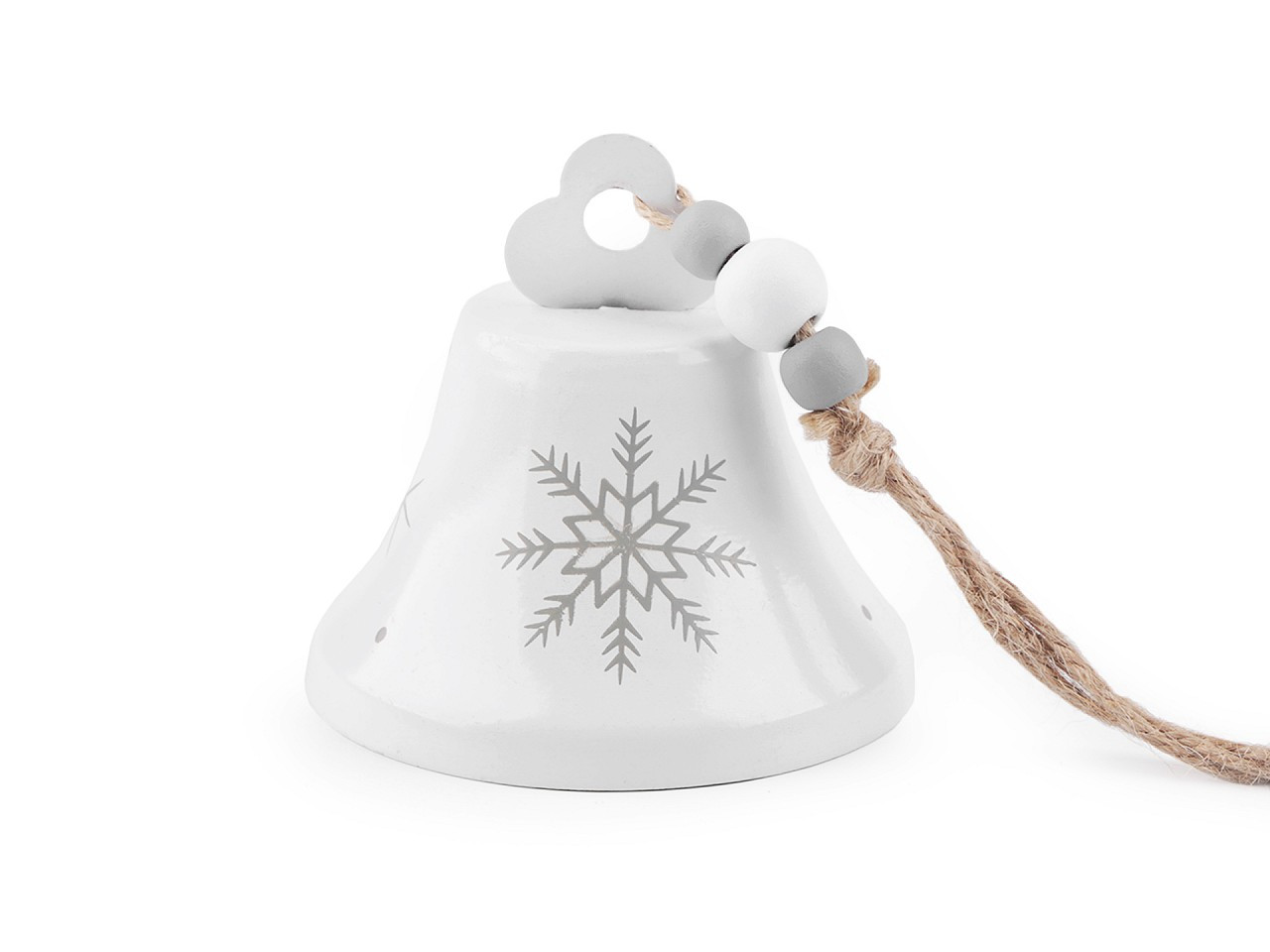Zvonek s vločkami Ø80 mm, barva 1 bílá lesk