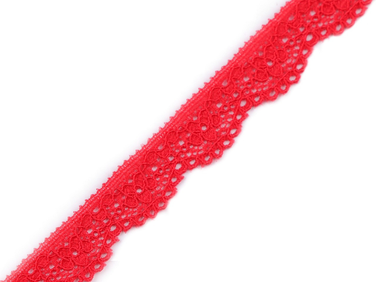 Elastická krajka šíře 16 mm, barva 7 červená