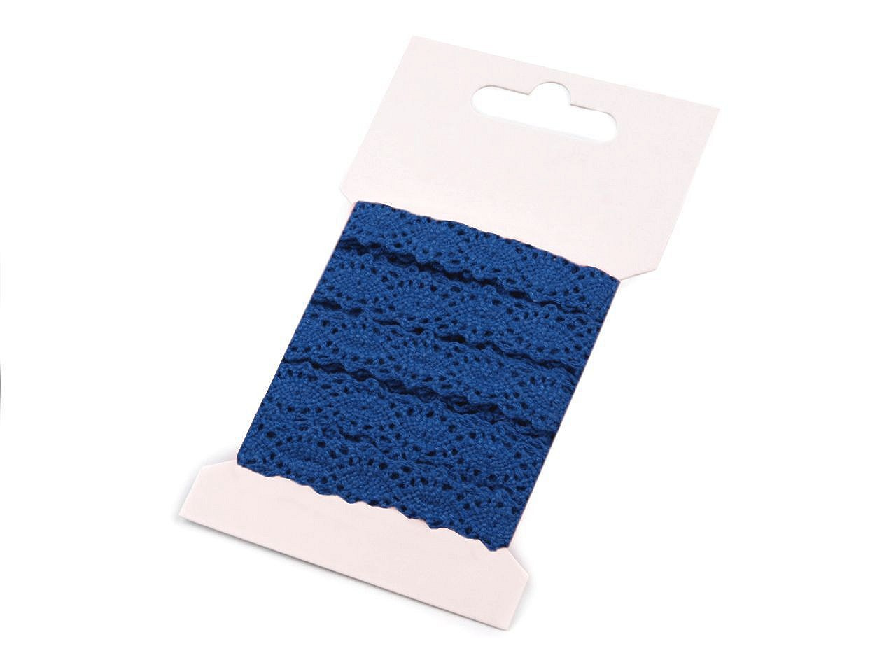 Bavlněná krajka paličkovaná šíře 12 mm, barva 8 modrá kobaltová