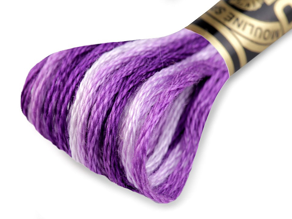 Vyšívací příze DMC Mouliné Spécial Cotton, barva 52 fialová purpura melír