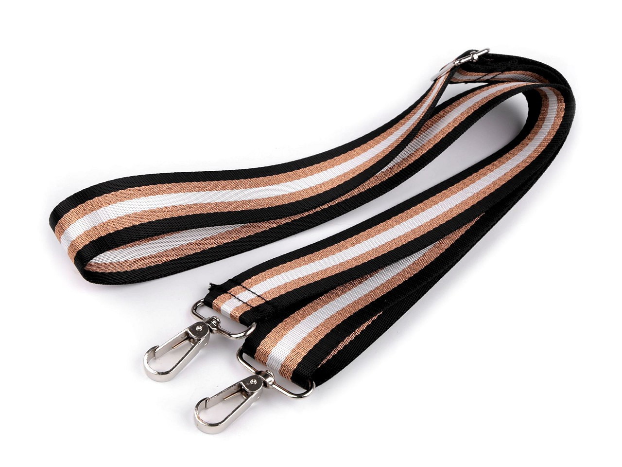 Textilní ucho / popruh na tašku s karabinami šíře 3,8 cm, barva 19 měděná světlá