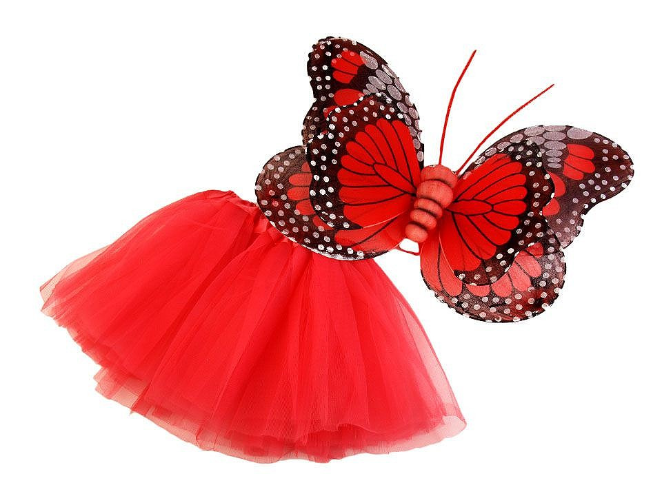 Fotografie Karnevalový kostým - motýl, barva 6 červená