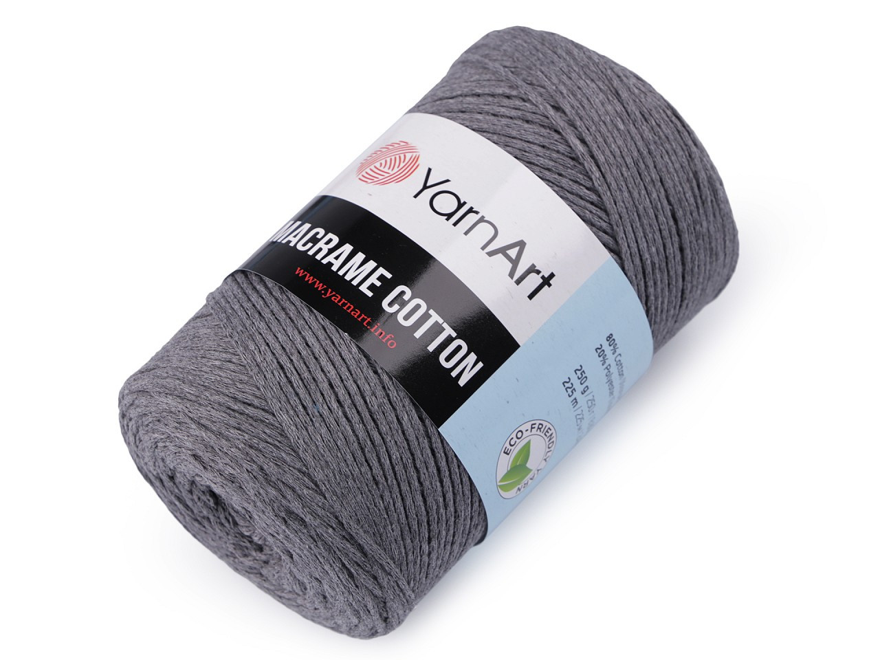 Pletací příze Macrame Cotton 250 g, barva 53 šedá paloma