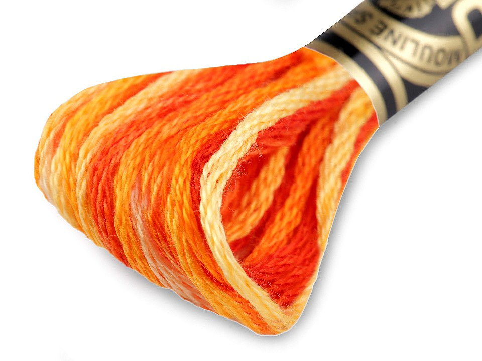 Vyšívací příze DMC Mouliné Spécial Cotton, barva 51 arancio melír