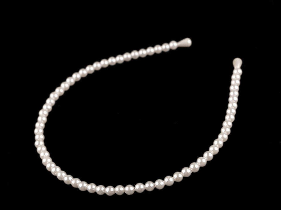 Perlová čelenka do vlasů, barva 2 (Ø6 mm) perlová