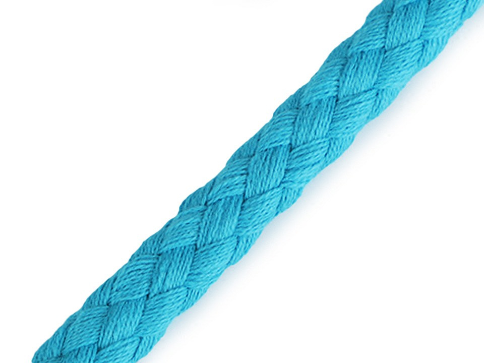 Bavlněná šňůra Ø9 mm splétaná, barva 4708 modrá sytá
