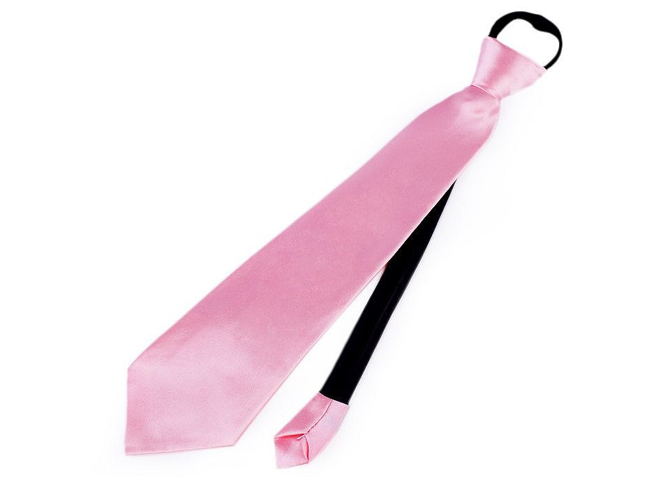 Saténová párty kravata jednobarevná, barva 3 růžová sv.