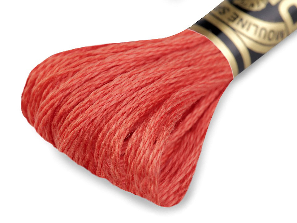 Vyšívací příze DMC Mouliné Spécial Cotton, barva 351 růžovočervená