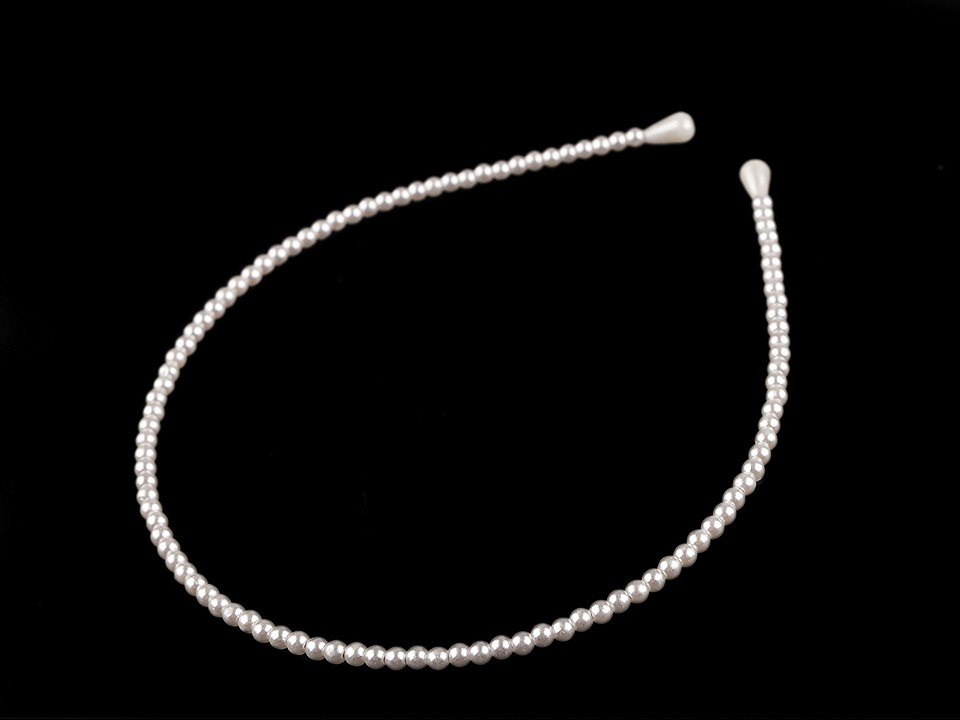 Perlová čelenka do vlasů, barva 3 (Ø4 mm) perlová