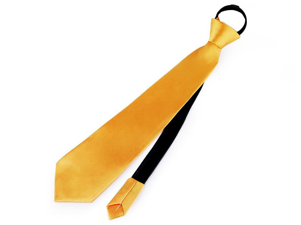 Saténová párty kravata jednobarevná, barva 2 (31 cm) zlatá