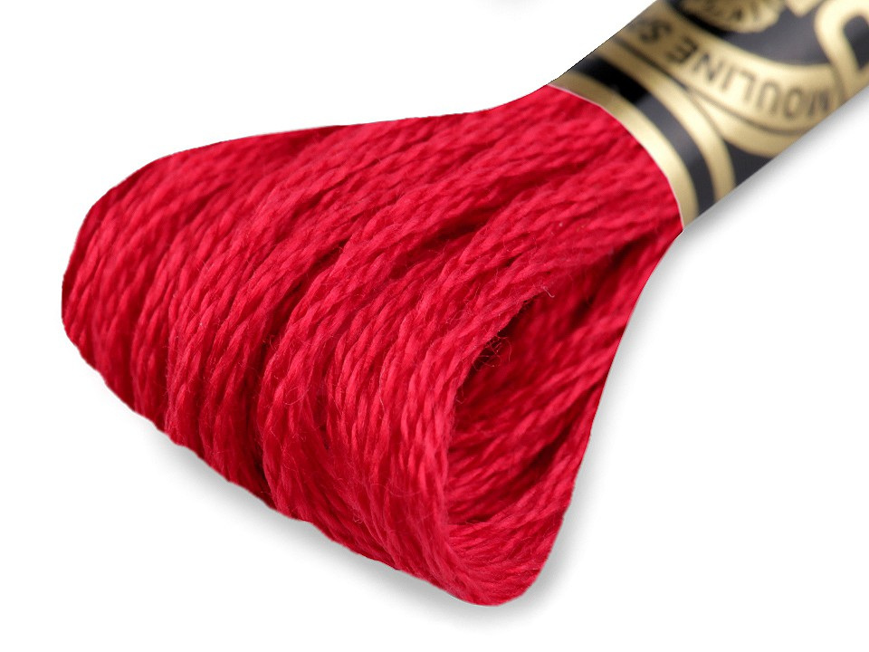 Vyšívací příze DMC Mouliné Spécial Cotton, barva 321 červená jahoda