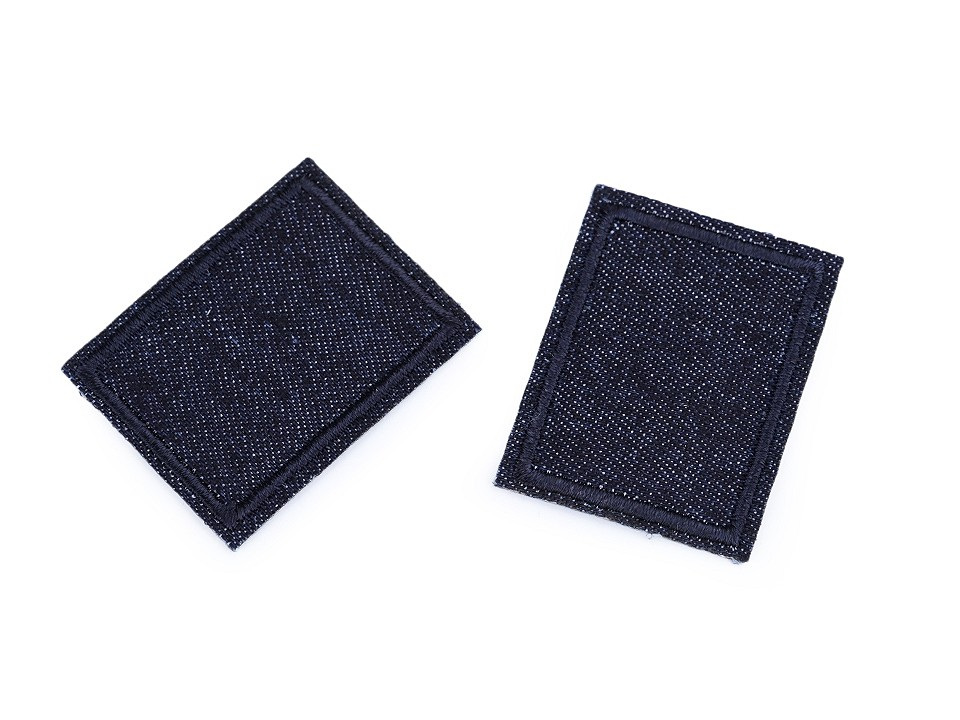 Nažehlovací záplaty pro opravy dírek i zdobení 30x40 mm, barva 13 modrá tmavá jeans