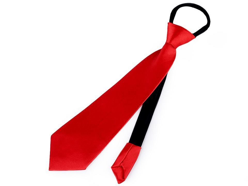 Saténová párty kravata jednobarevná, barva 4 (37 cm) červená