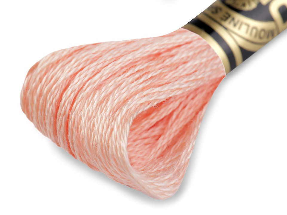 Vyšívací příze DMC Mouliné Spécial Cotton, barva 353 růžová lasturová