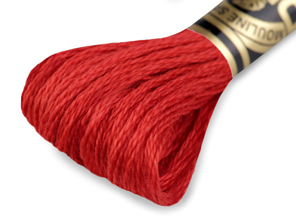 Vyšívací příze DMC Mouliné Spécial Cotton, barva 349 červená
