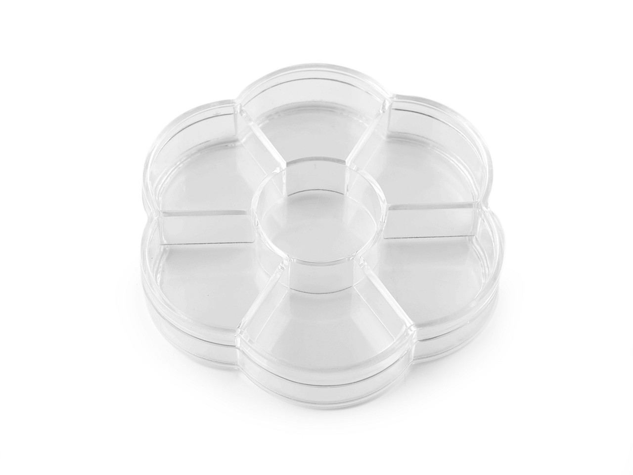 Plastový box / zásobník květ Ø10 cm, barva transparent