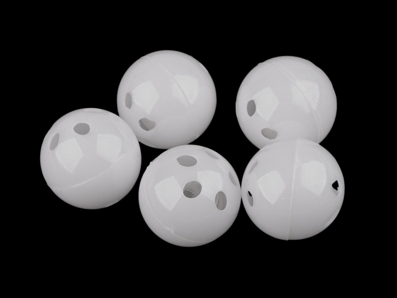 Fotografie Chrastítko kulička Ø2,4 a 2,6 cm, barva 3 (Ø26 mm) bílá