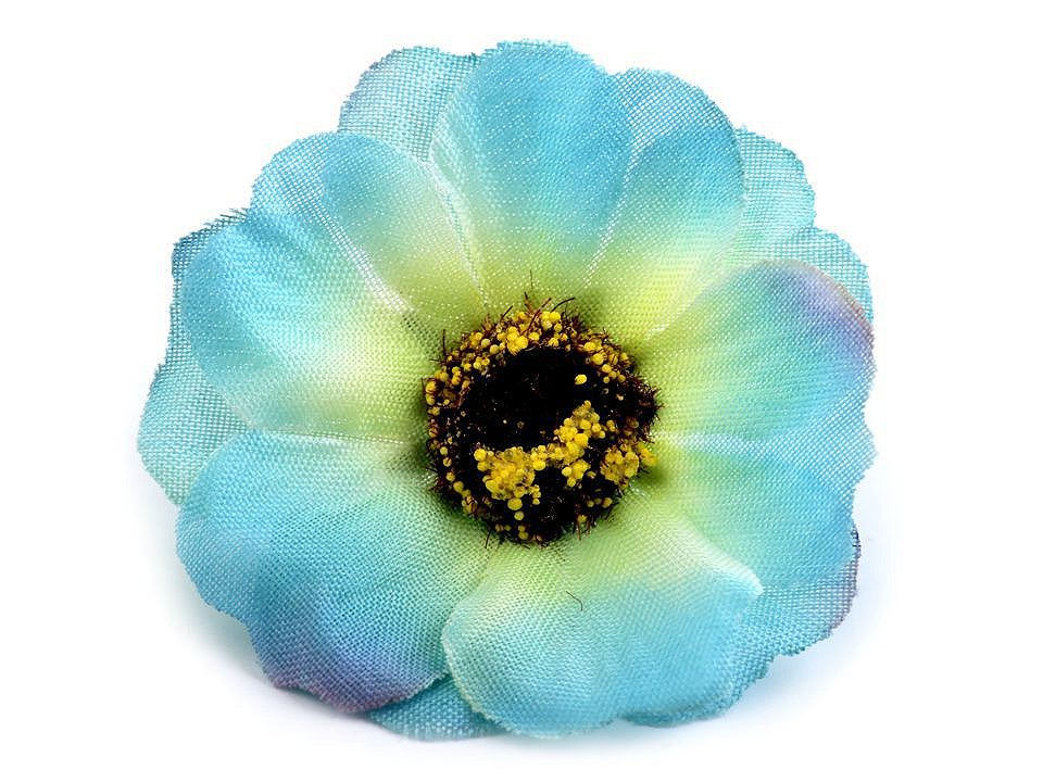 Umělý květ čajová růže Ø5 cm, barva 6 modrá azurová
